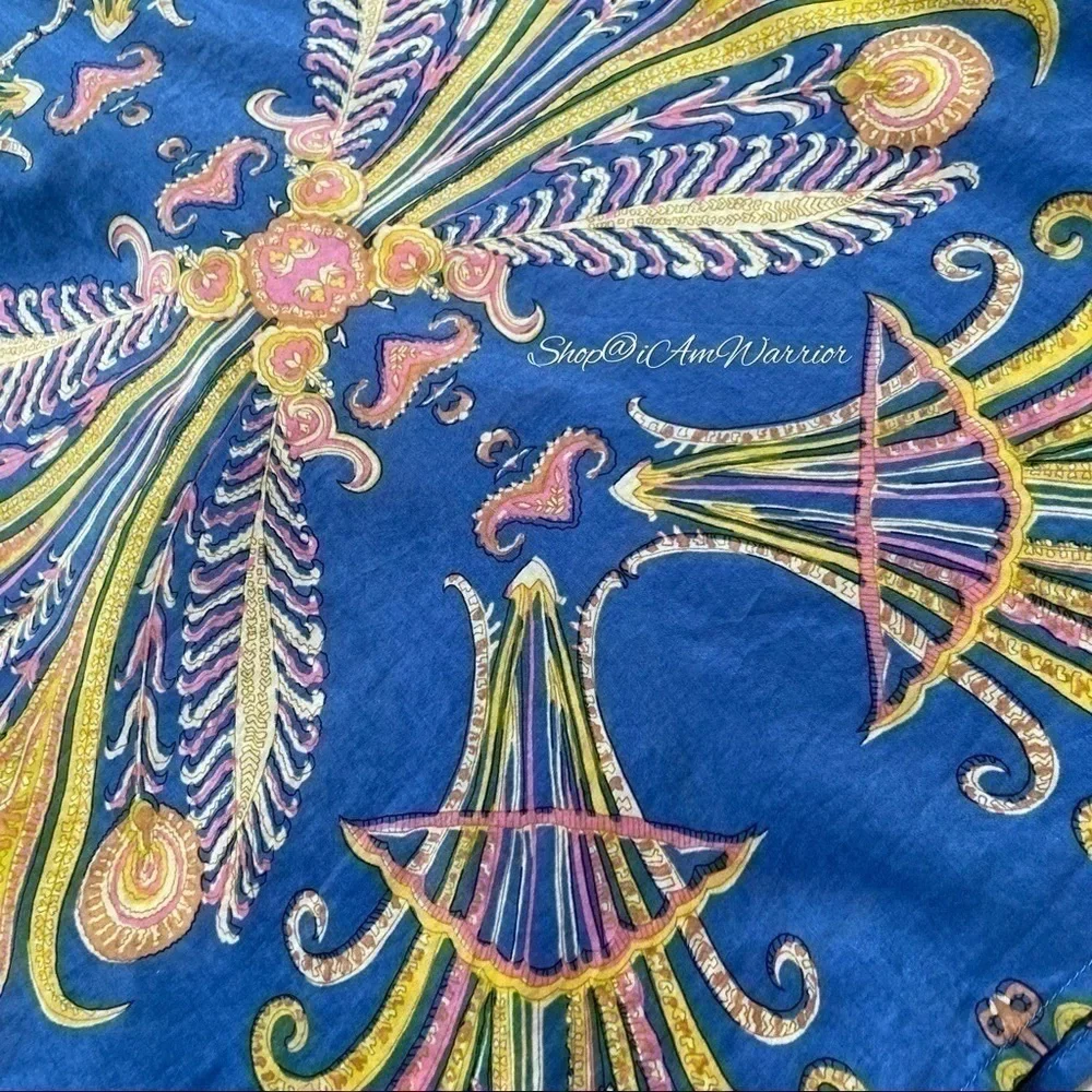 J.Crew mirrored paisley/feather cotton-silk voile pullover top *shop@iamwarrior